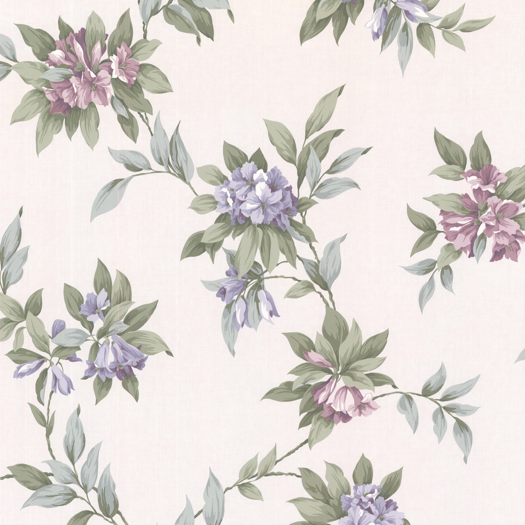 London Purple Hue Floral Trail Wallpaper