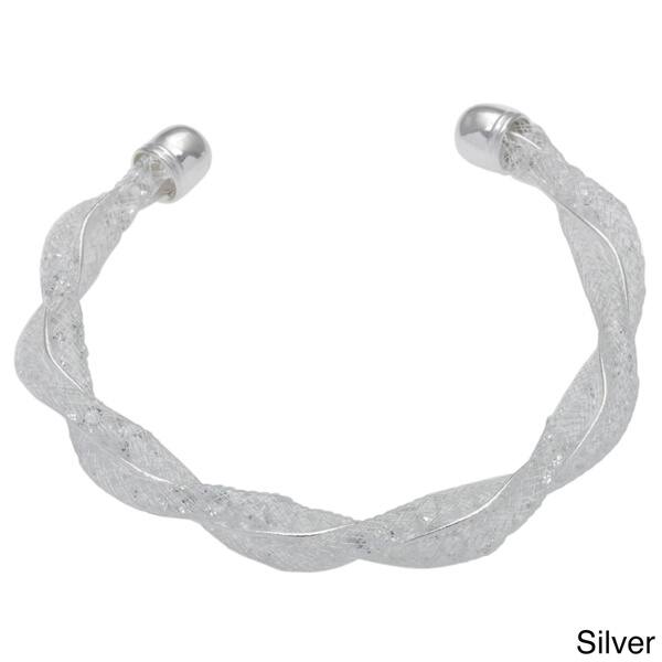 slide 5 of 8, Alexa Starr Glass Mesh Twisted Cuff Bracelet