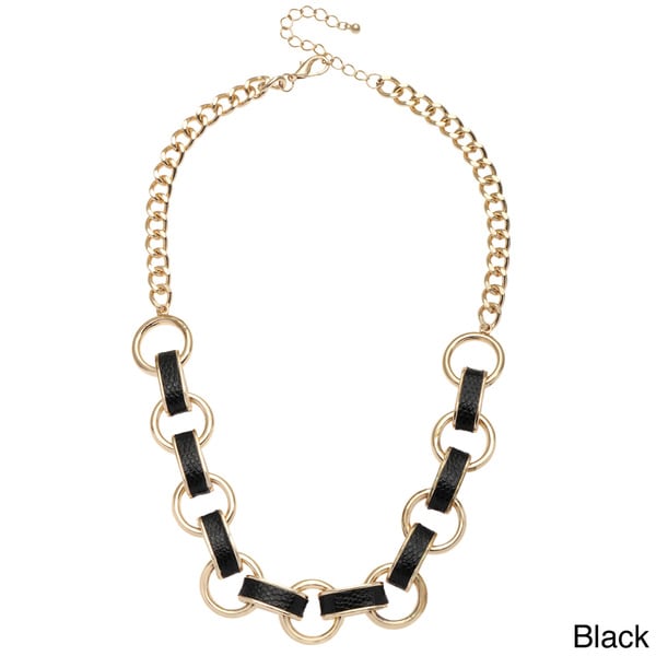 Alexa Starr Leather Inlay Link Chain Necklace - Free Shipping On Orders ...