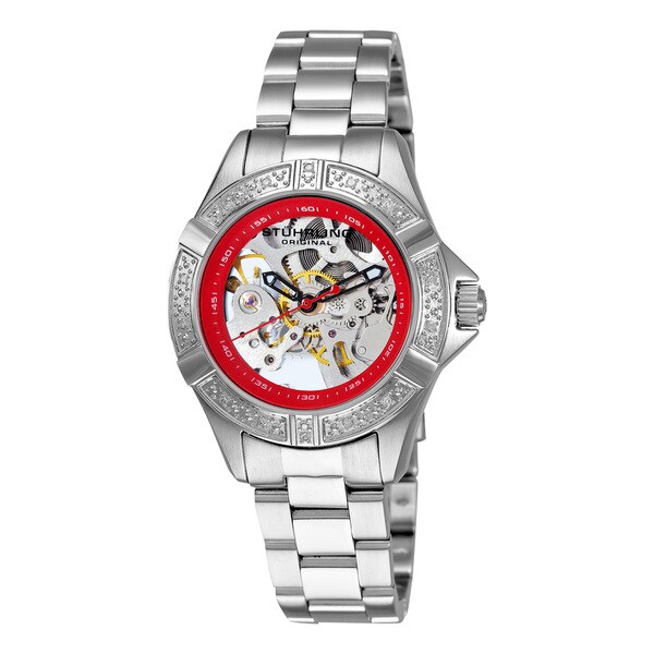 stuhrling women's skeleton watch