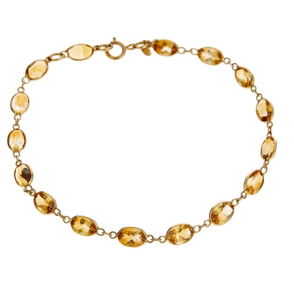 Shop 14K Yellow Gold Oval-cut Citrine Bracelet - Free Shipping Today ...