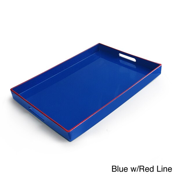 blue serving tray with handles