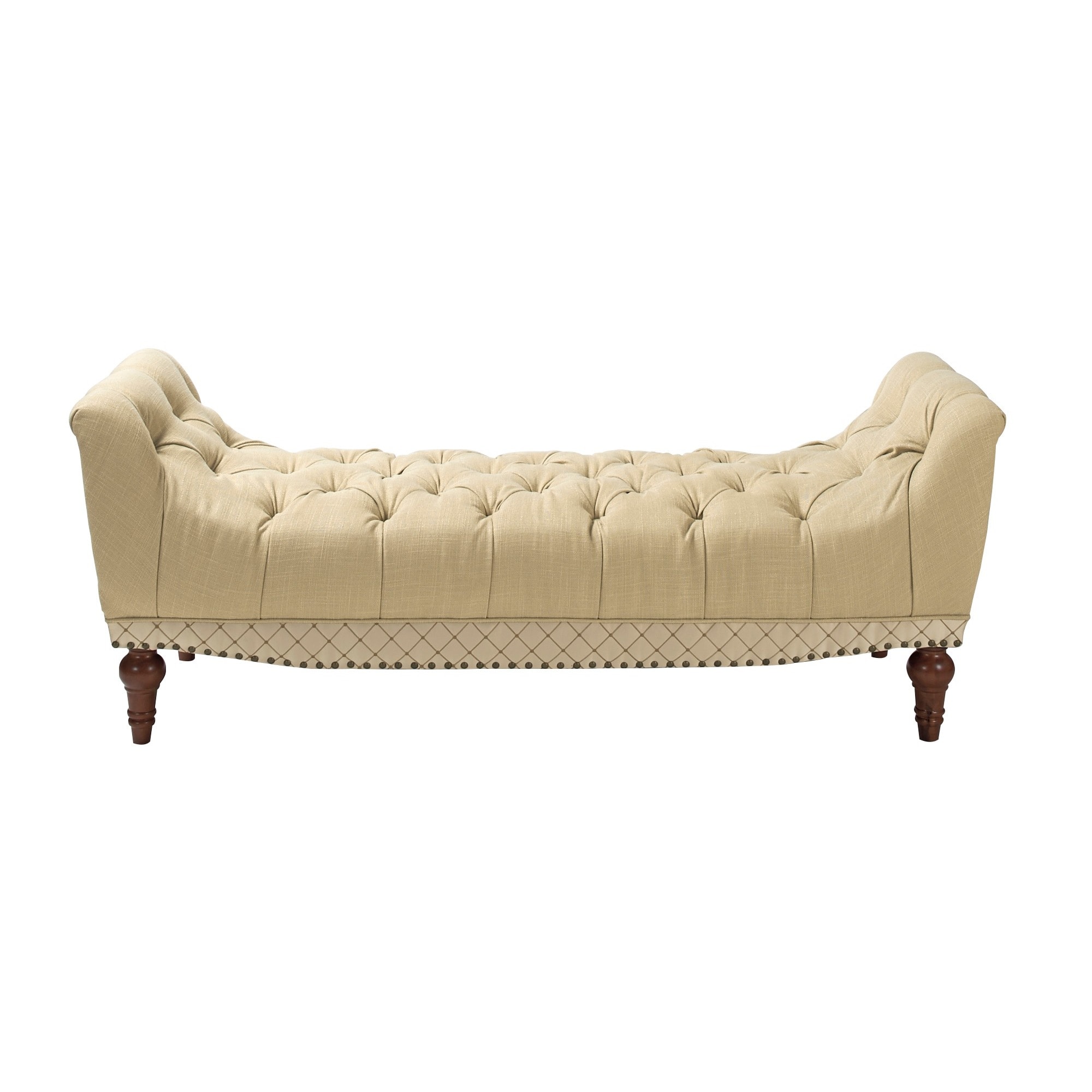 Jennifer Taylor Legacy Ivory Button tufted Bench