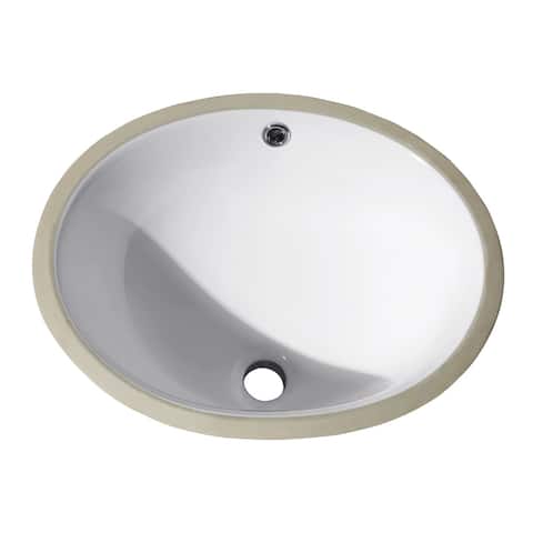 Avanity Undermount White 16-inch Oval Vitreous China Ceramic Sink - 16.9"W x 7.7"D
