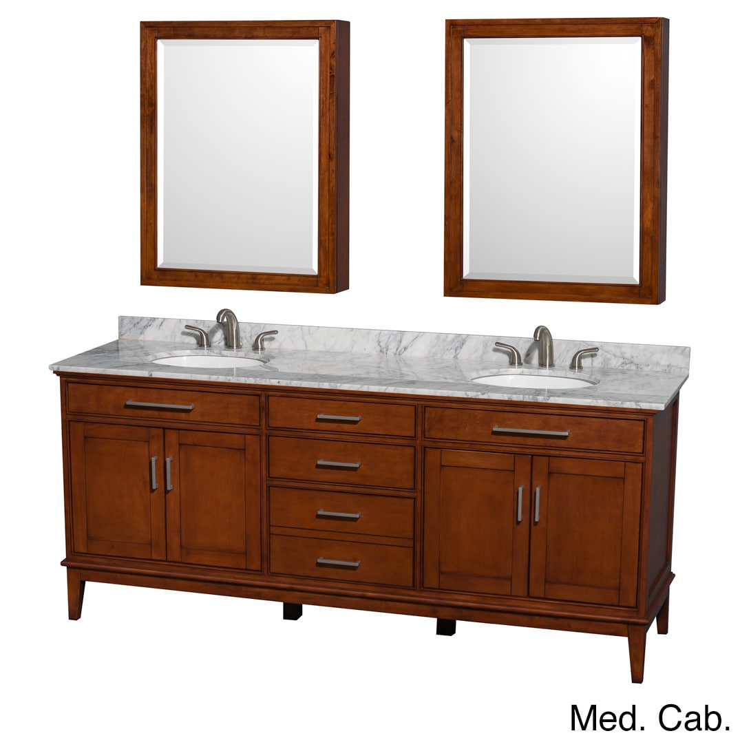 Hatton Light Chestnut 80 inch Double Vanity With Mirror