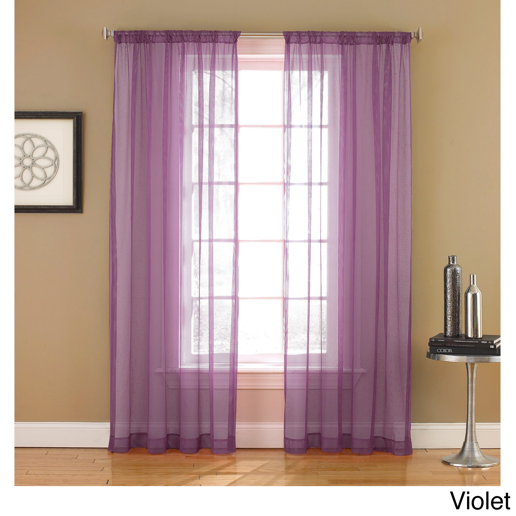 Links Sheer Mesh 84 inch Rod Pocket Curtain Panel