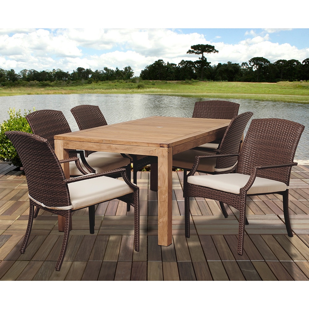 Piemonte 7 piece Dining Teak And Wicker Set