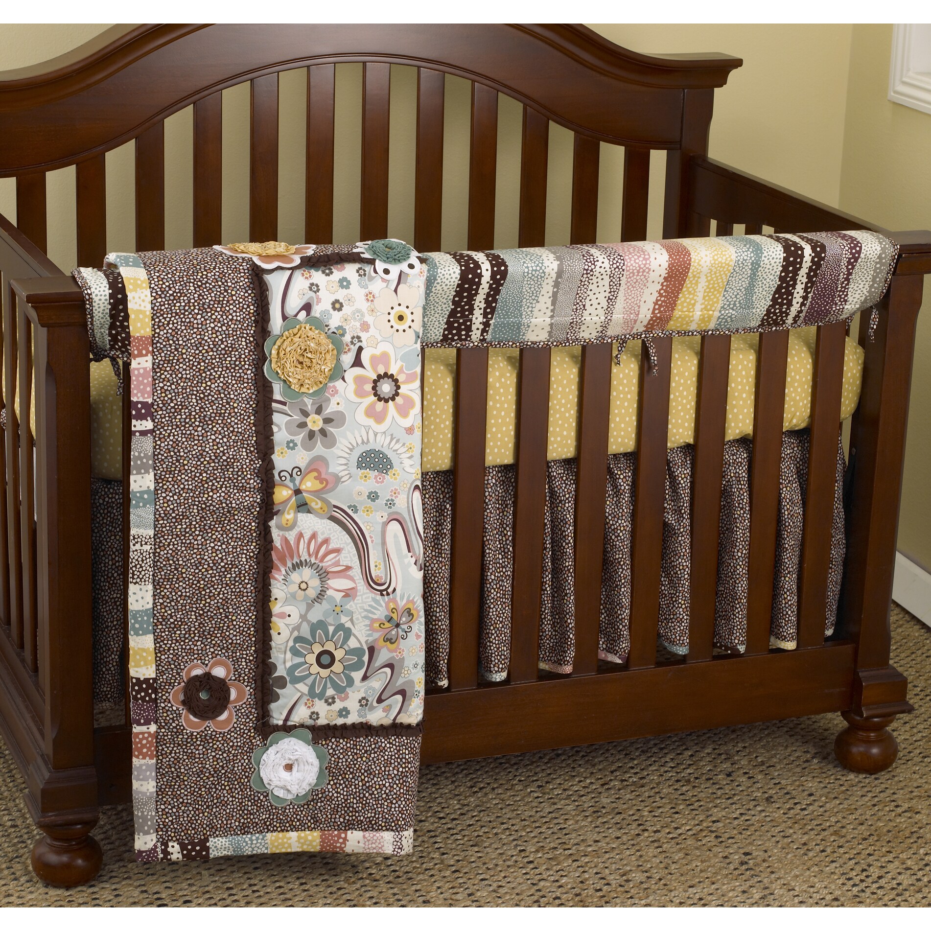 Shop Cotton Tale Penny Lane Front Crib Rail Cover Up 4 Piece Crib