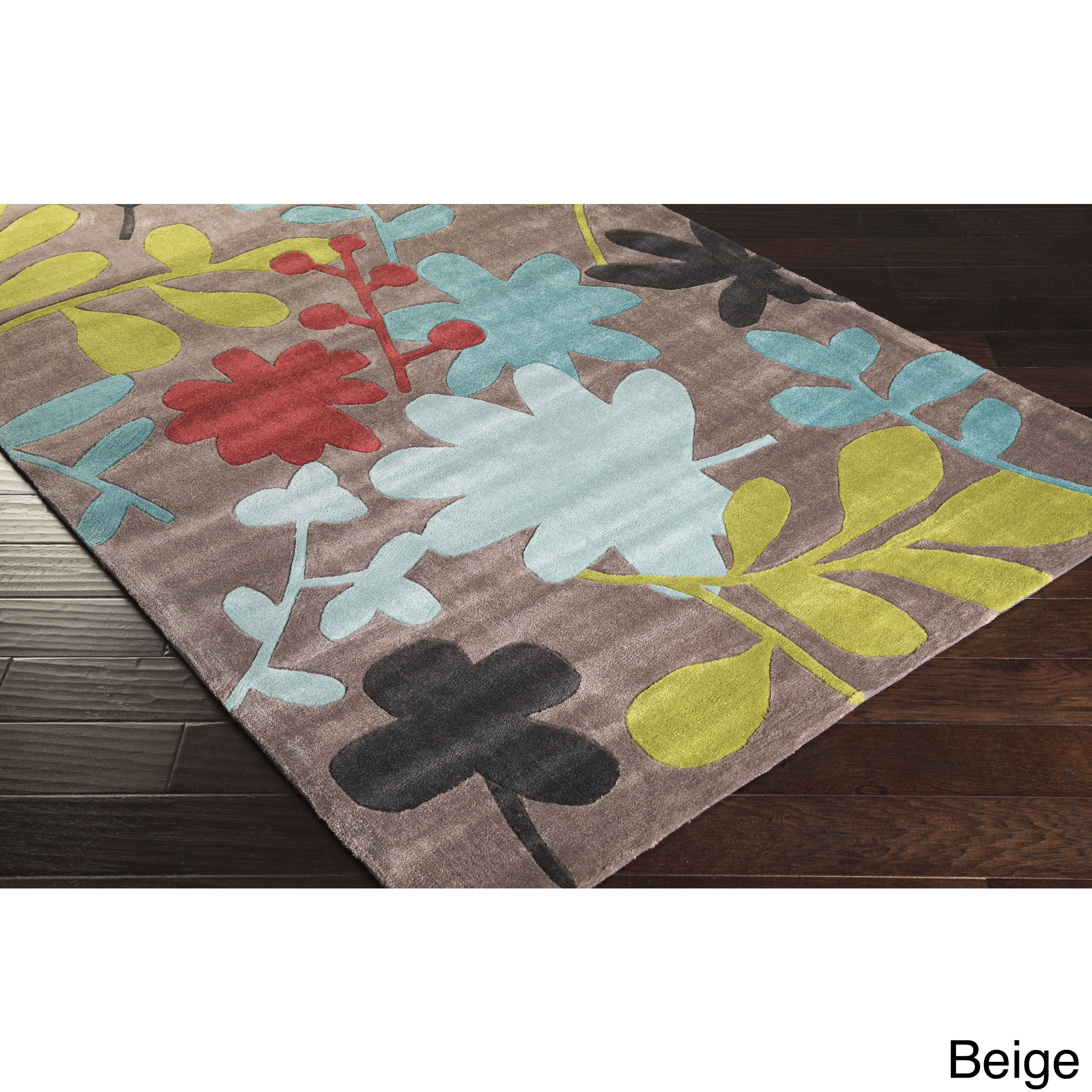 Surya Carpet, Inc. Hand tufted Floral Contemporary Area Rug (8 X 11) Beige Size 8 x 11