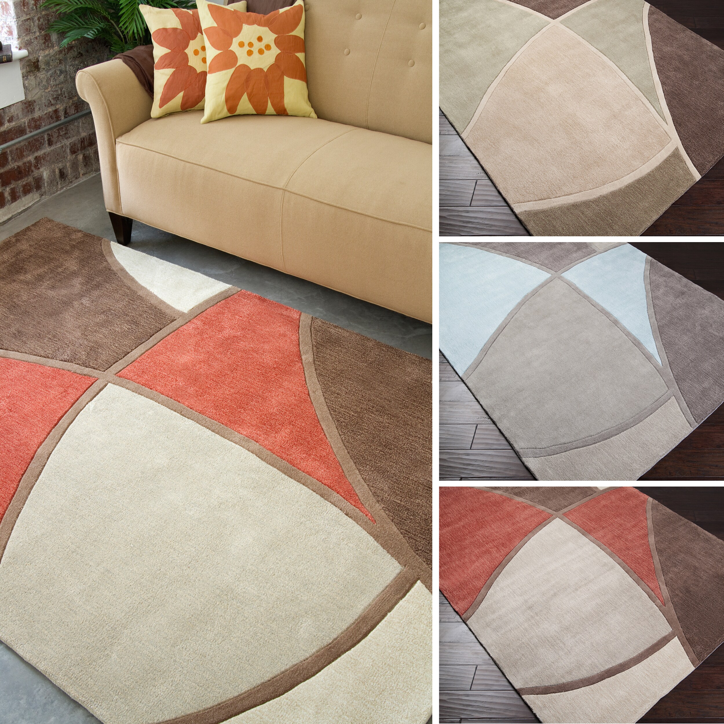 Shop Hand-Tufted Abstract Geometric Contemporary Area Rug - 8' x 11 ...