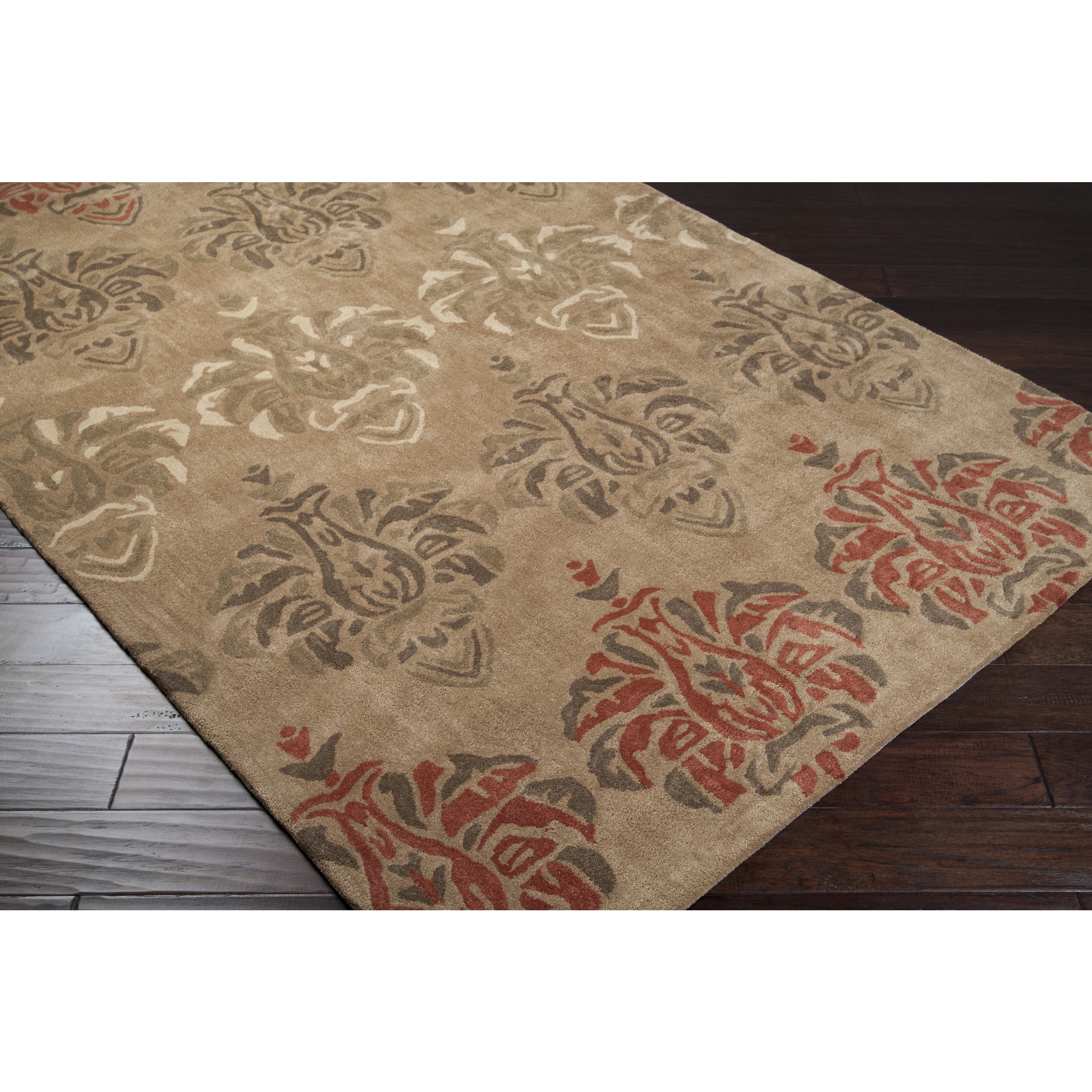 Hand tufted Horton Contemporary Floral Area Rug (9 X 13)