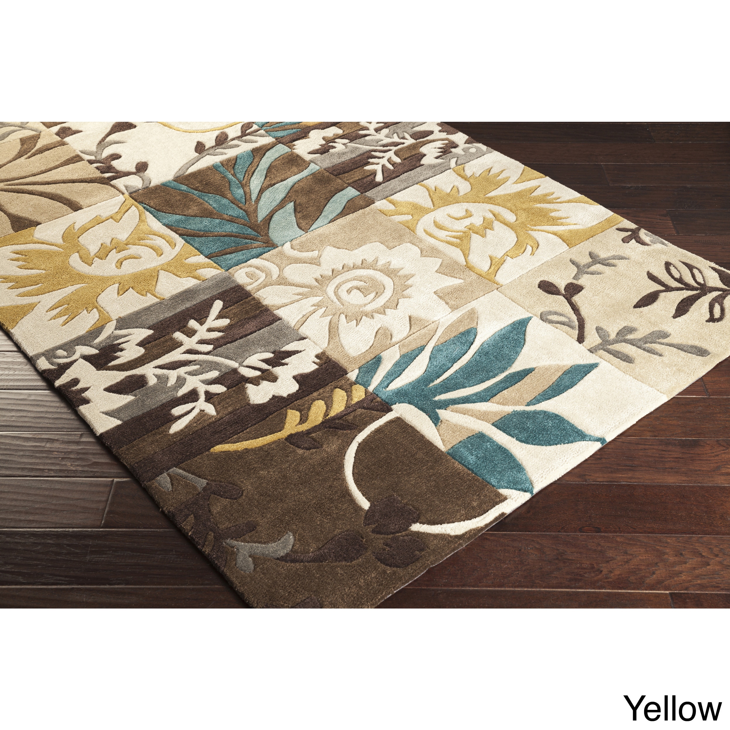 Hand tufted Floral Transitional Area Rug (9 X 13)