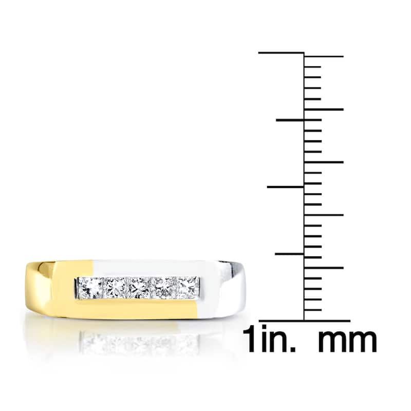Annello by Kobelli 18k Two-tone Gold 1/2ct TDW Men's Diamond Wedding Band