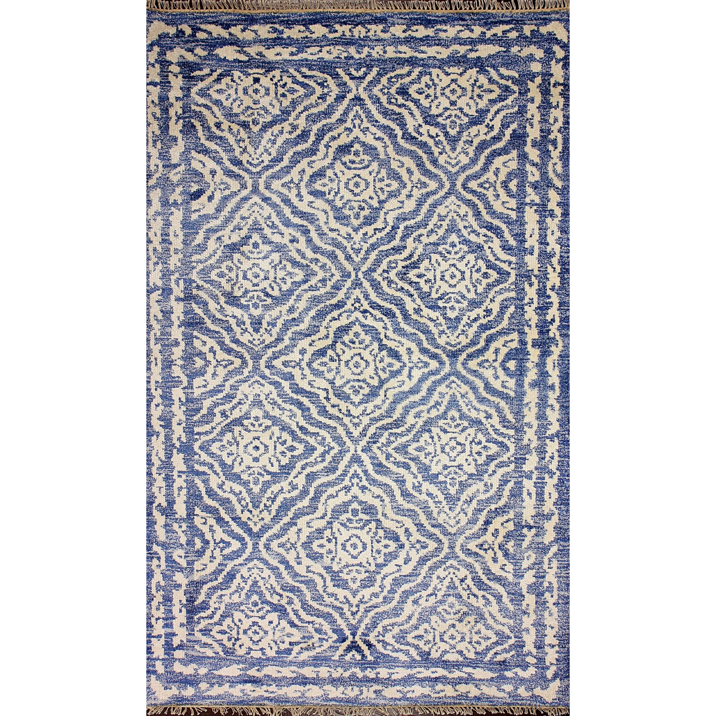 Nuloom Hand knotted Silk Blue Rug (7 6 X 9 6)