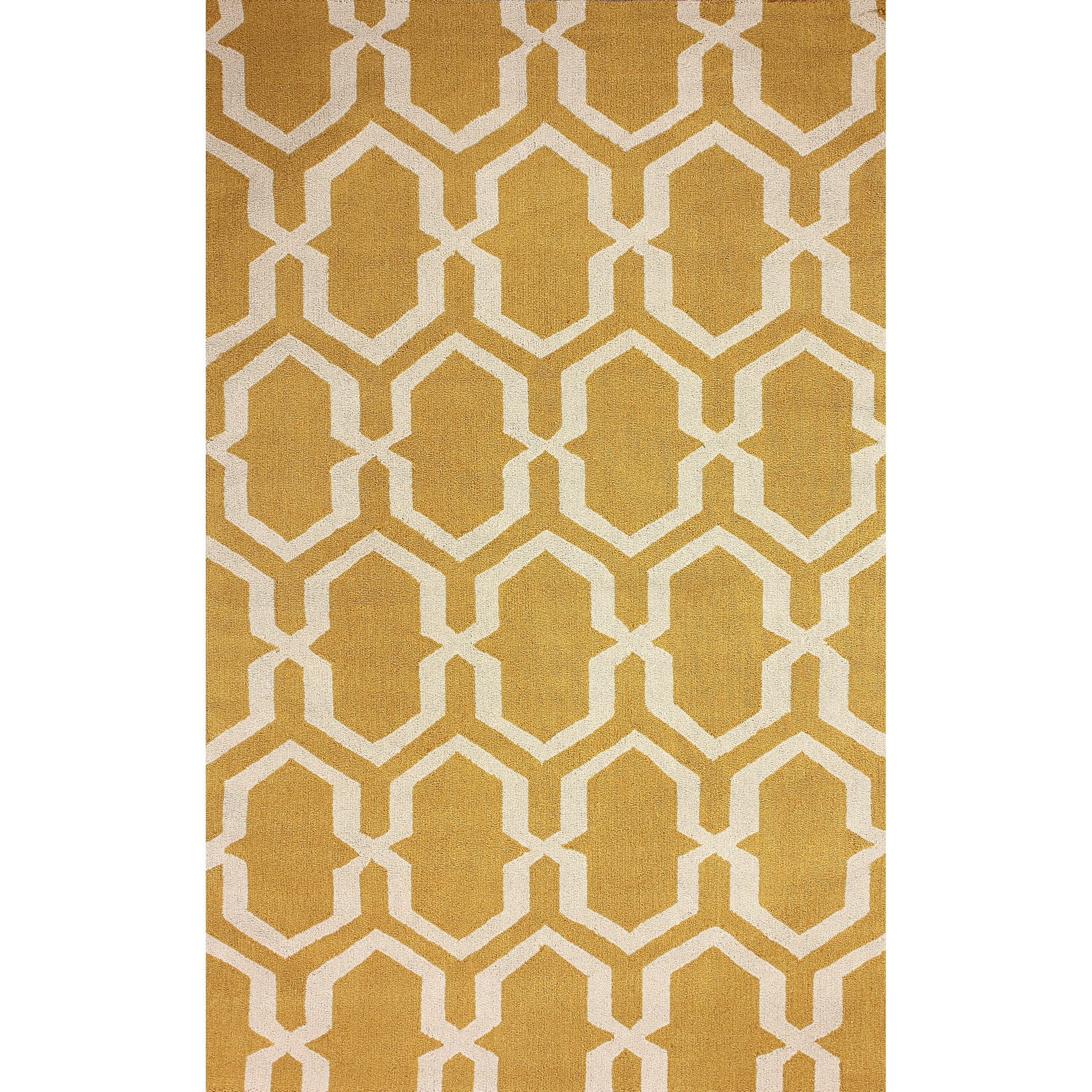 Nuloom Hand hooked Trellis Gold Rug (7 6 X 9 6)