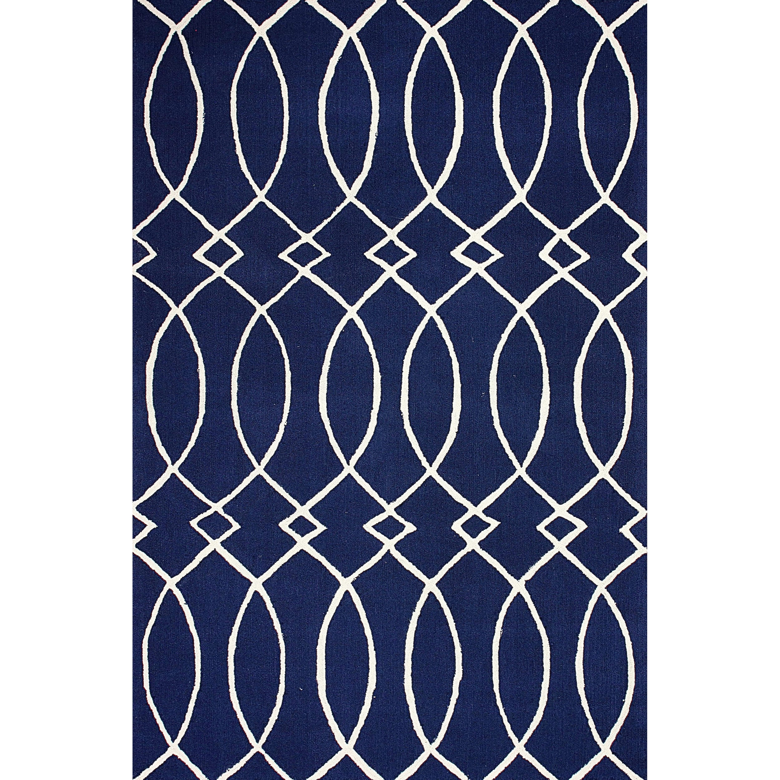 Nuloom Hand hooked Navy Rug (8 6 X 11 6)