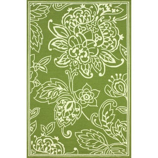 Shop nuLOOM Hand-hooked Indoor/ Outdoor Floral Green Rug - 8' x 10