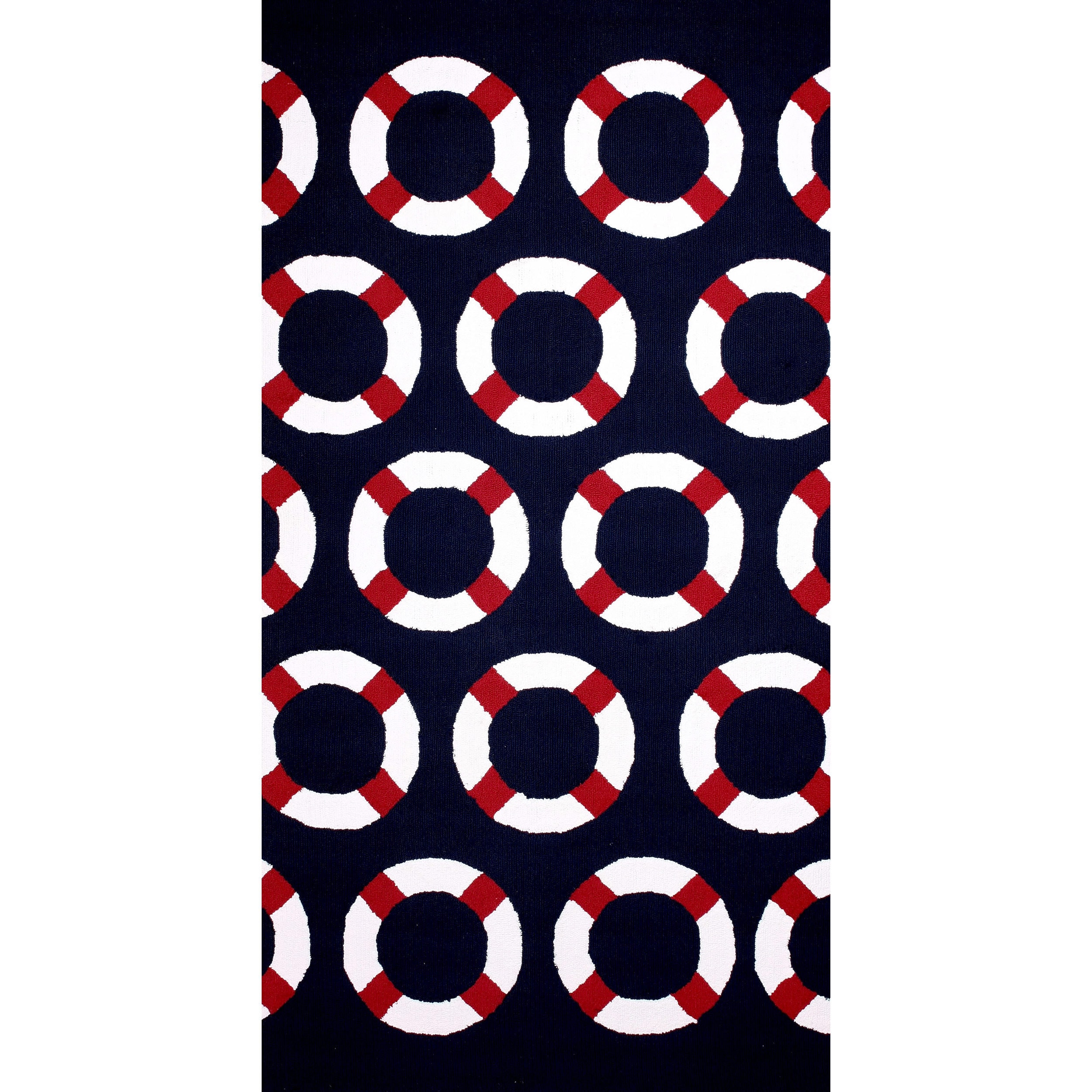 Nuloom Hand hooked Outdoor Navy Rug (8 X 10)