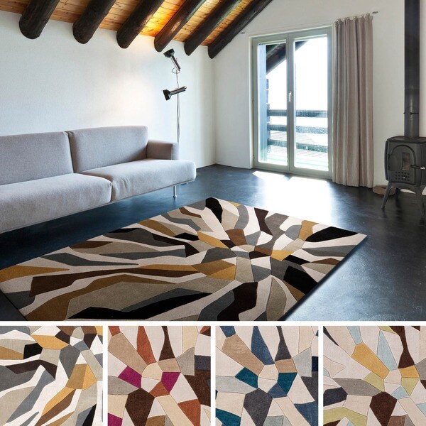 Hand-tufted Barnes Abstract Area Rug - 8' x 11'