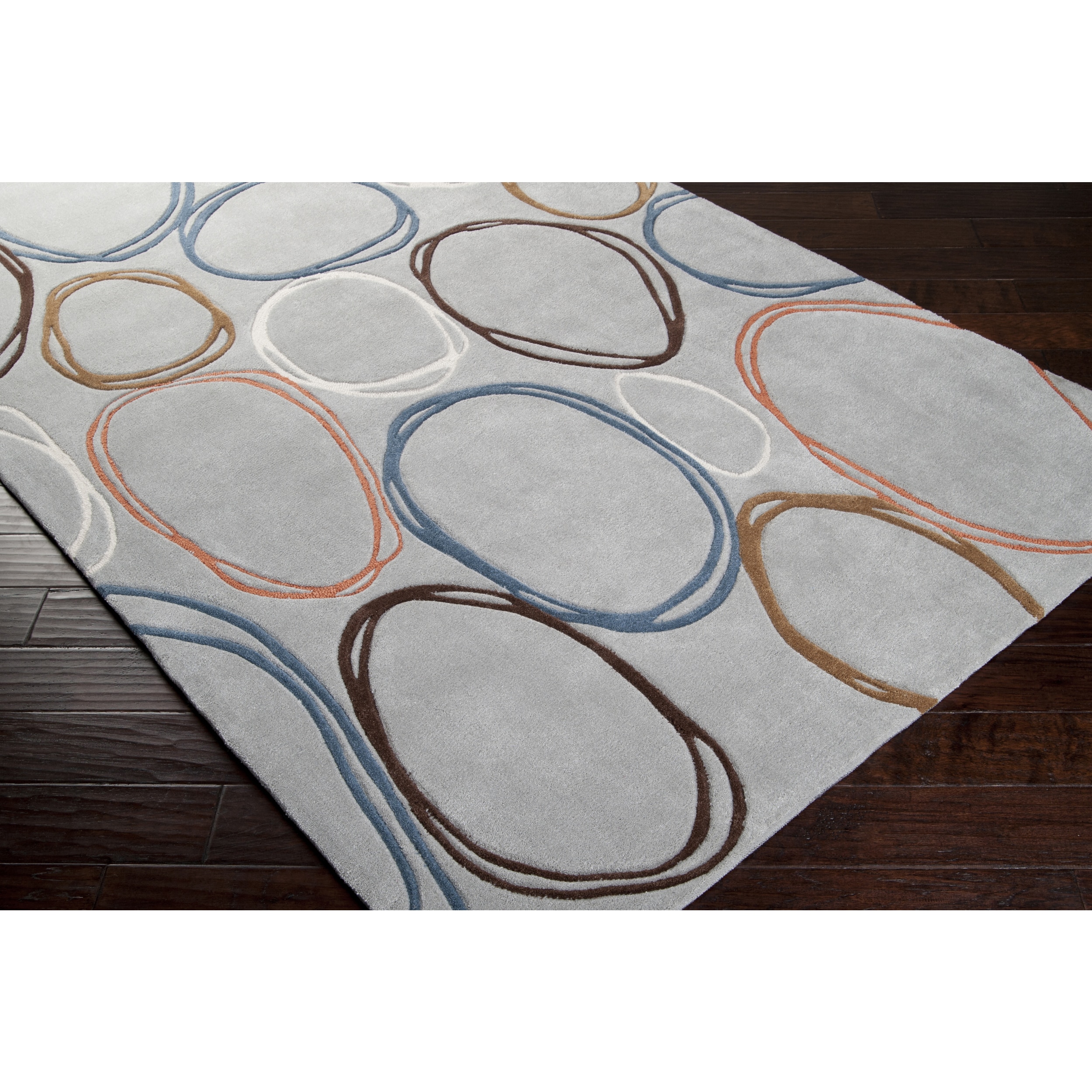 Hand tufted Elkton Geometric Grey Area Rug (8 X 11)