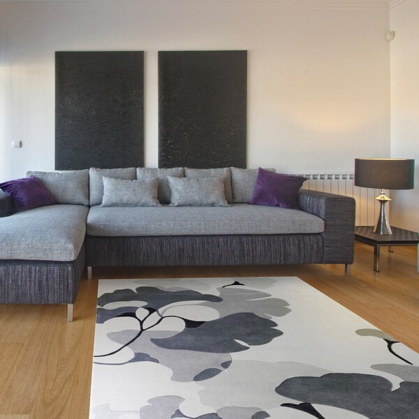 Hand-Tufted Beulah Contemporary Floral Area Rug - 9' x 13'