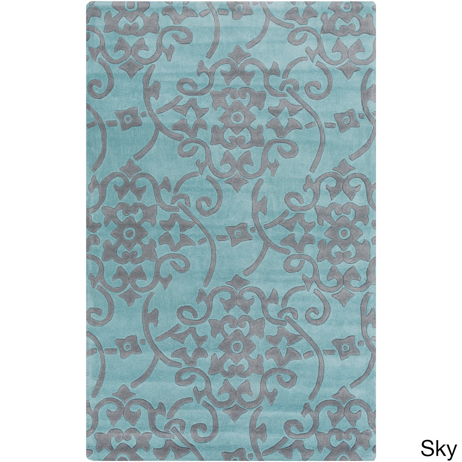 Hand tufted Floral Contemporary Area Rug (9 X 13)