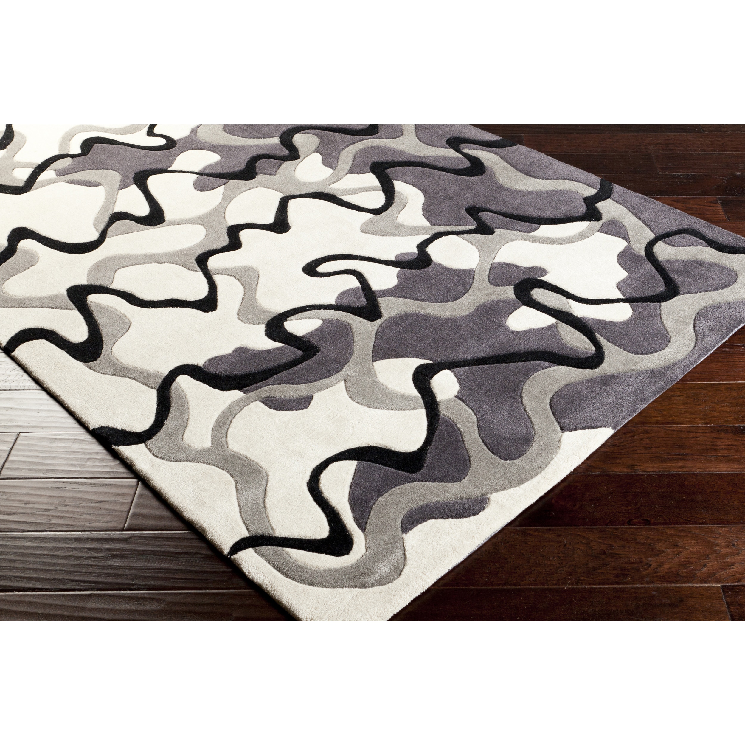 Hand tufted Dafter Abstract Grey Area Rug (8 X 11)