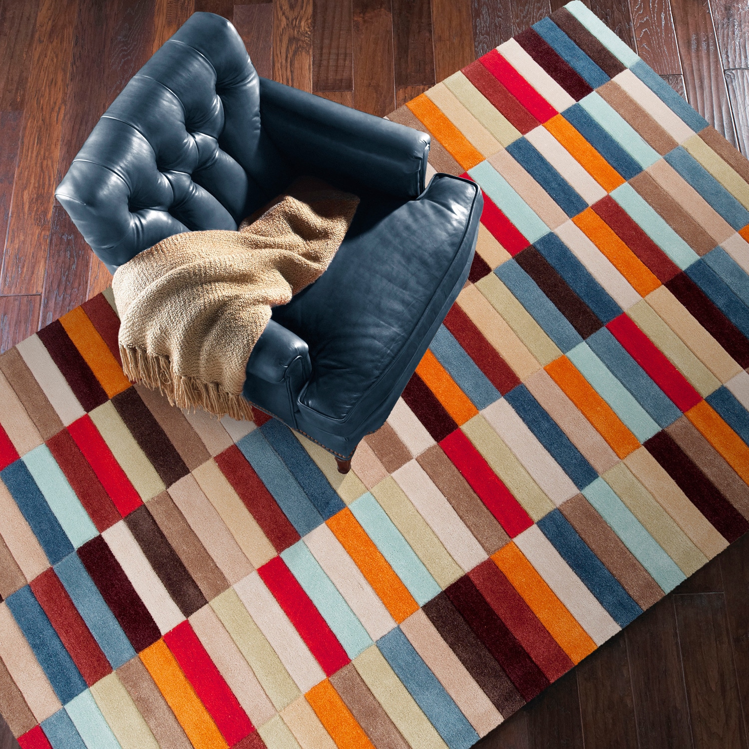 Hand tufted Dexter Geometric Multicolor Area Rug (8 X 11)