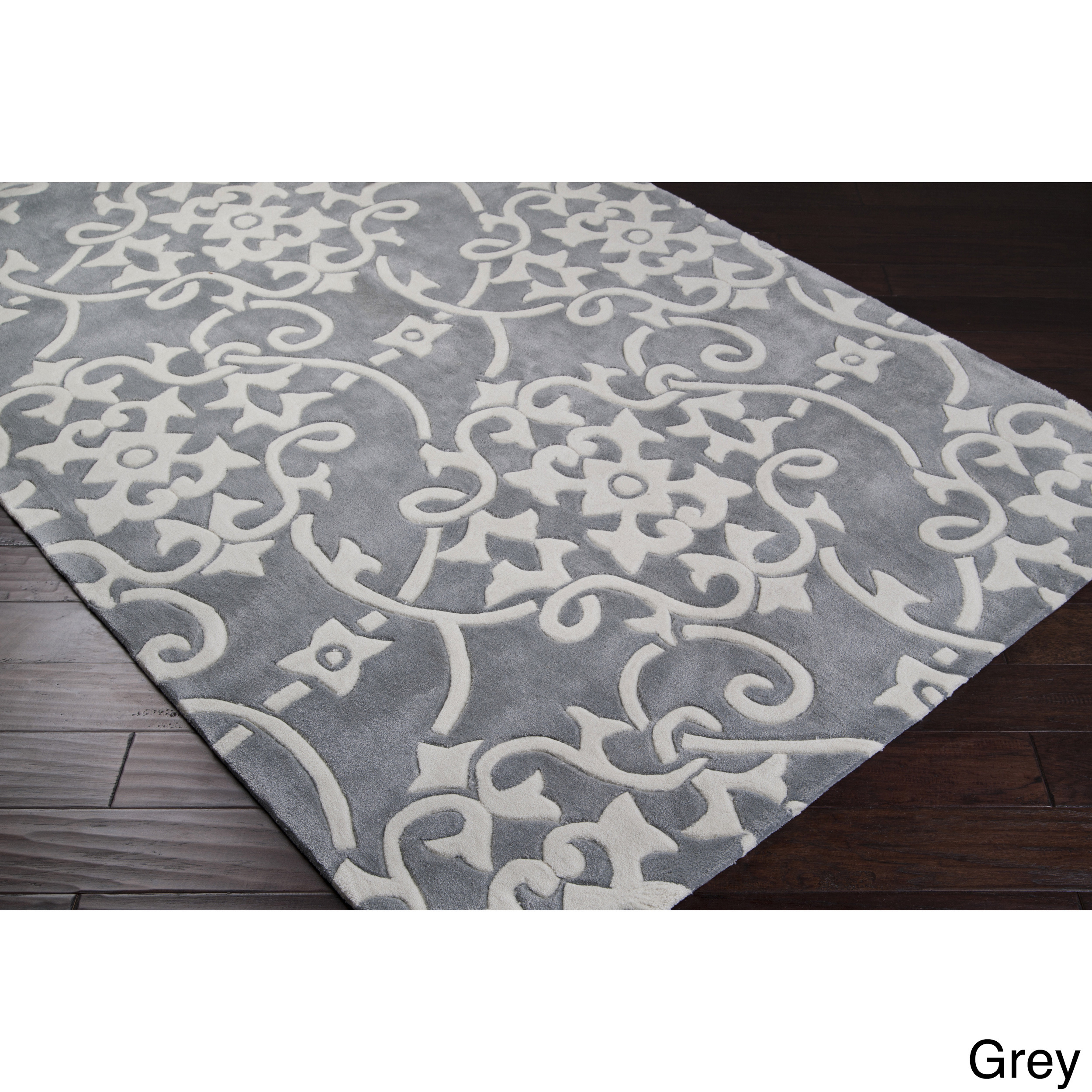 Surya Carpet, Inc. Hand tufted Floral Contemporary Area Rug (8 X 11) Beige Size 8 x 11