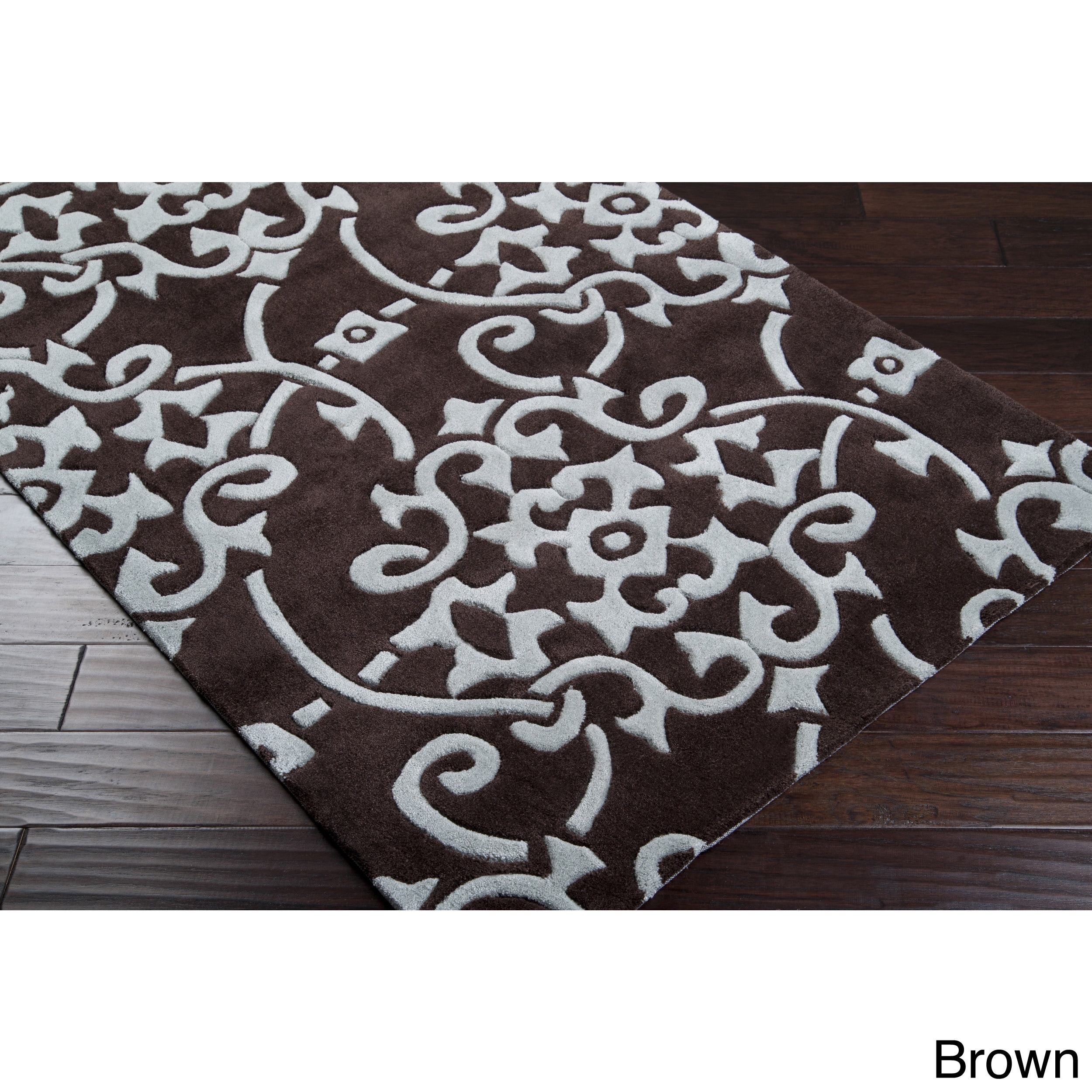 Hand tufted Floral Contemporary Area Rug (8 X 11)