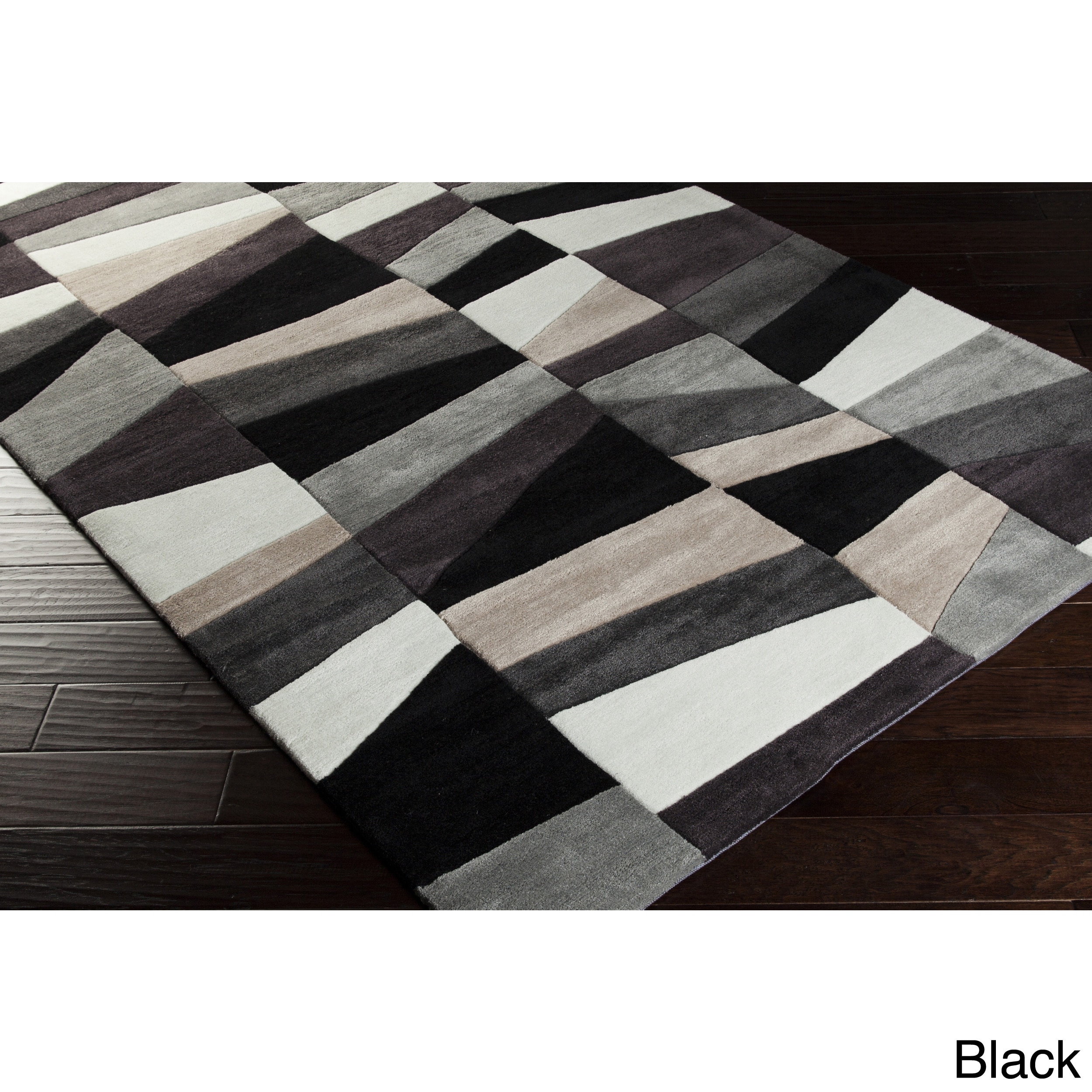 Hand tufted Geometric Contemporary Area Rug (2 X 3)