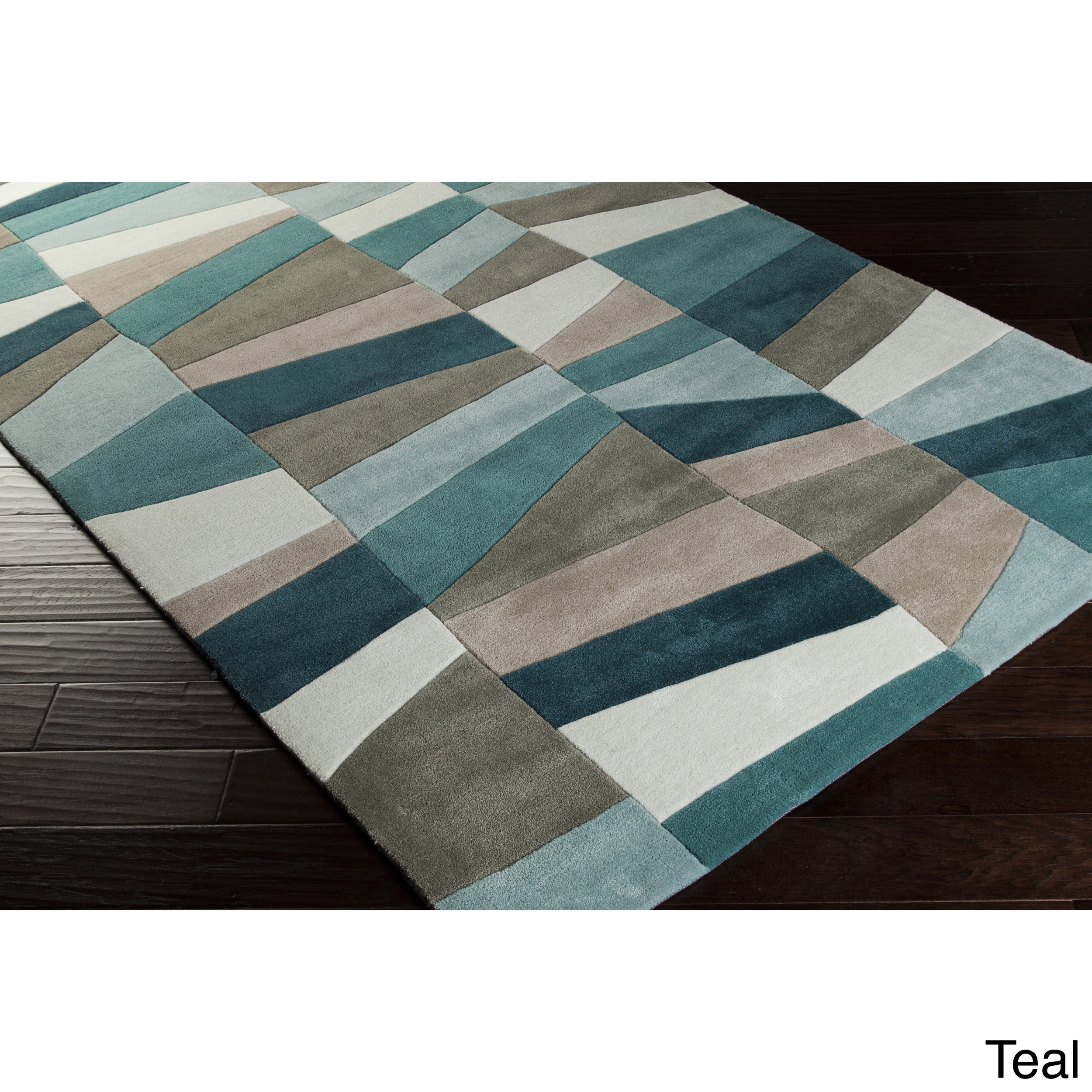 Hand tufted Geometric Contemporary Area Rug (2 X 3)