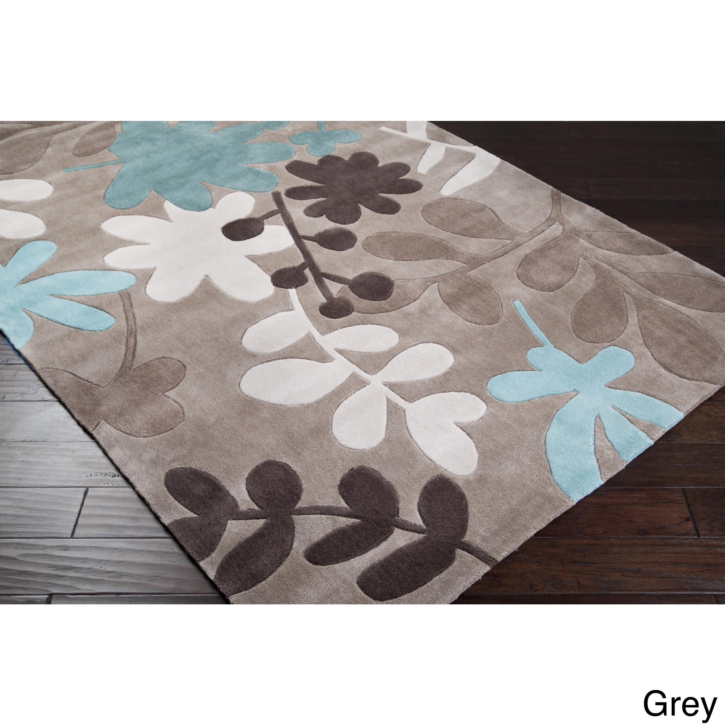 Hand tufted Floral Contemporary Area Rug (2 X 3)