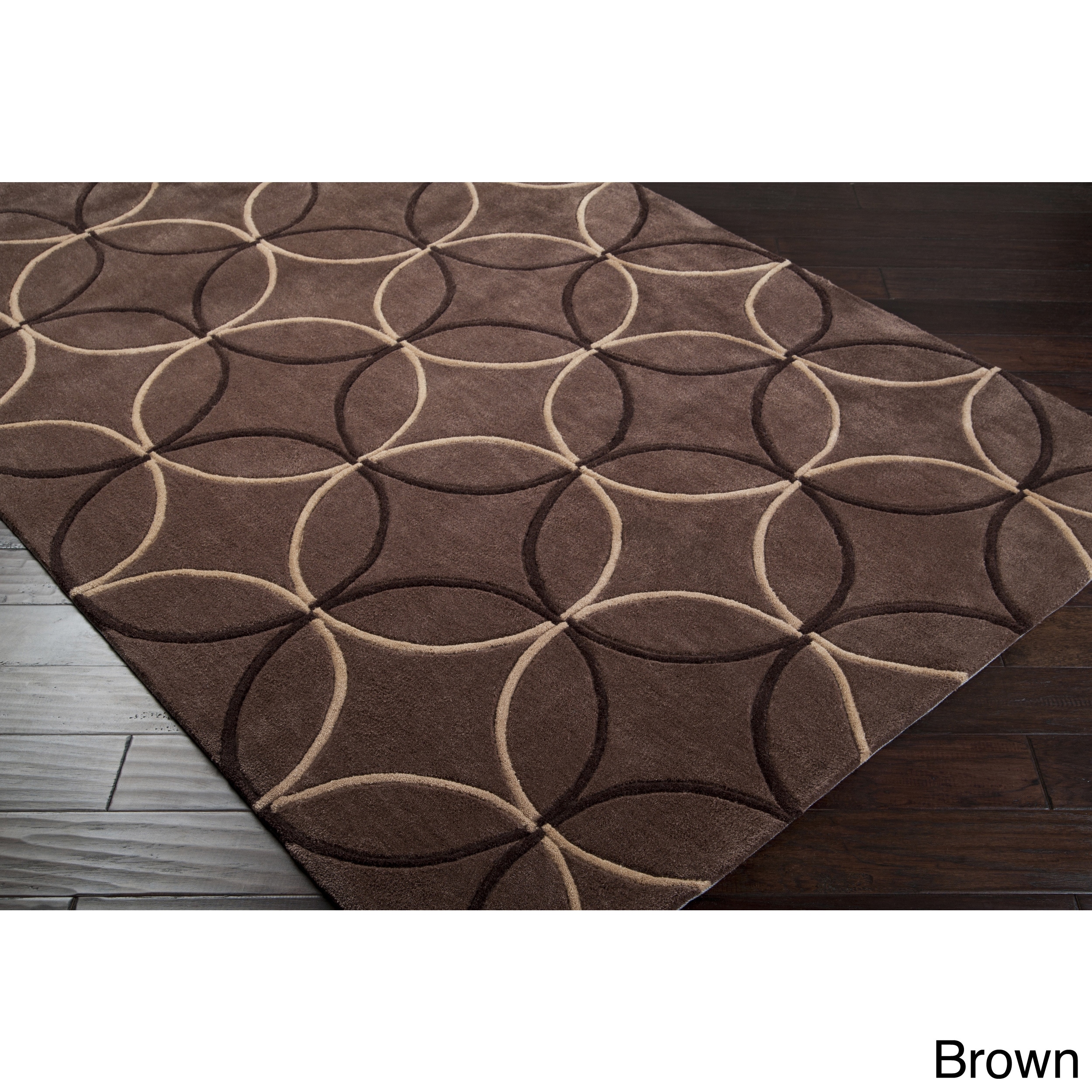 Hand tufted Geometric Contemporary Area Rug (2 X 3)