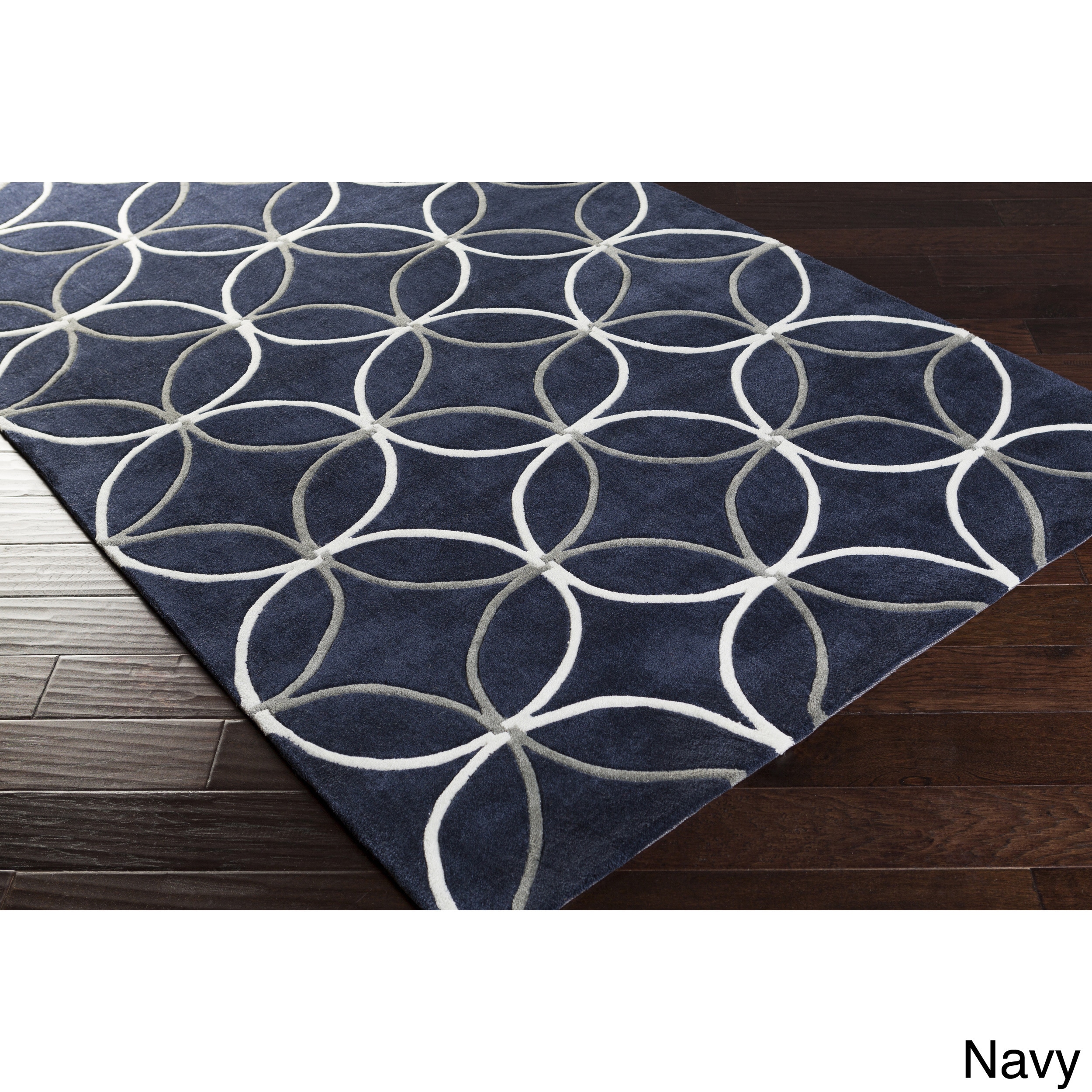 Hand tufted Geometric Contemporary Area Rug (2 X 3)