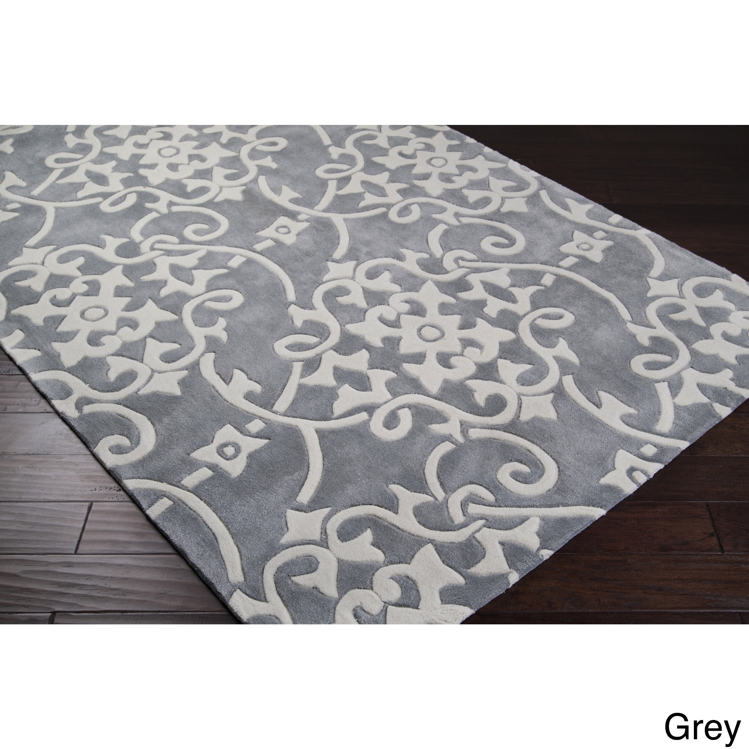 Hand tufted Floral Contemporary Area Rug (2 X 3)