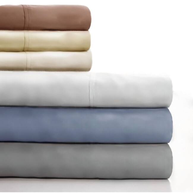 Lavish Home Cotton Blend Sateen 600 Thread Count Queen-size Sheet Set