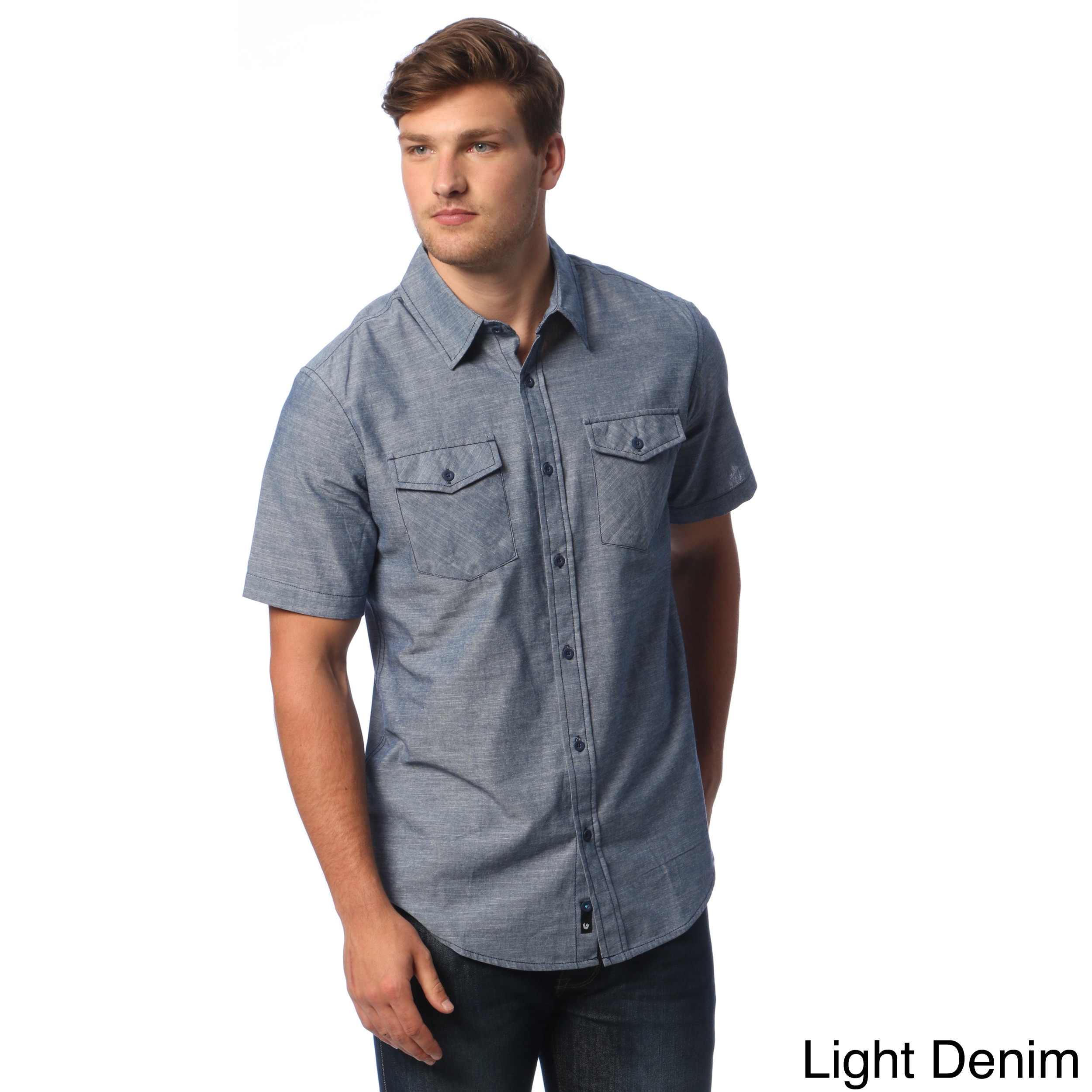 Burnside Mens Chambray Short sleeve Shirt