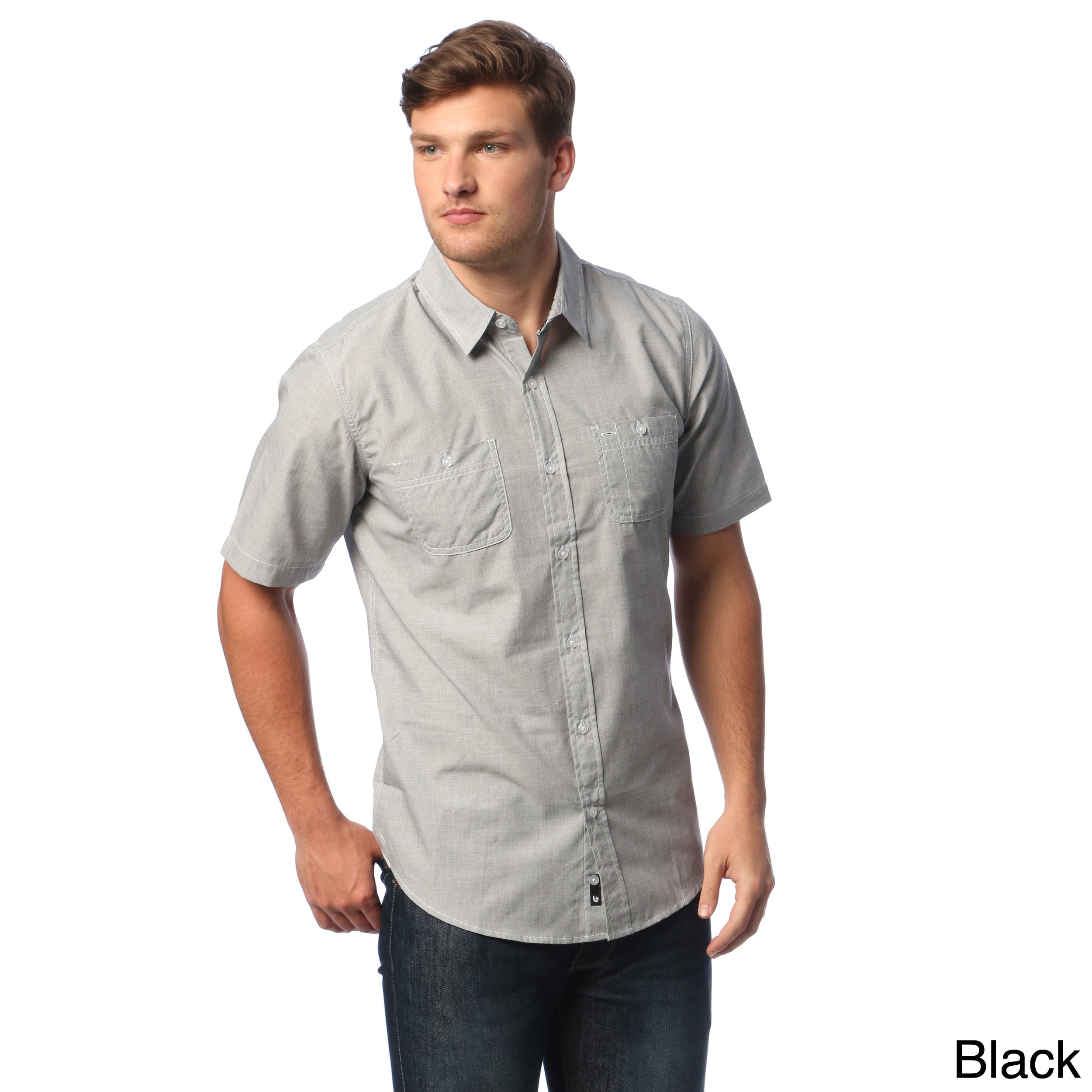 Burnside Mens Mini check Short sleeve Shirt