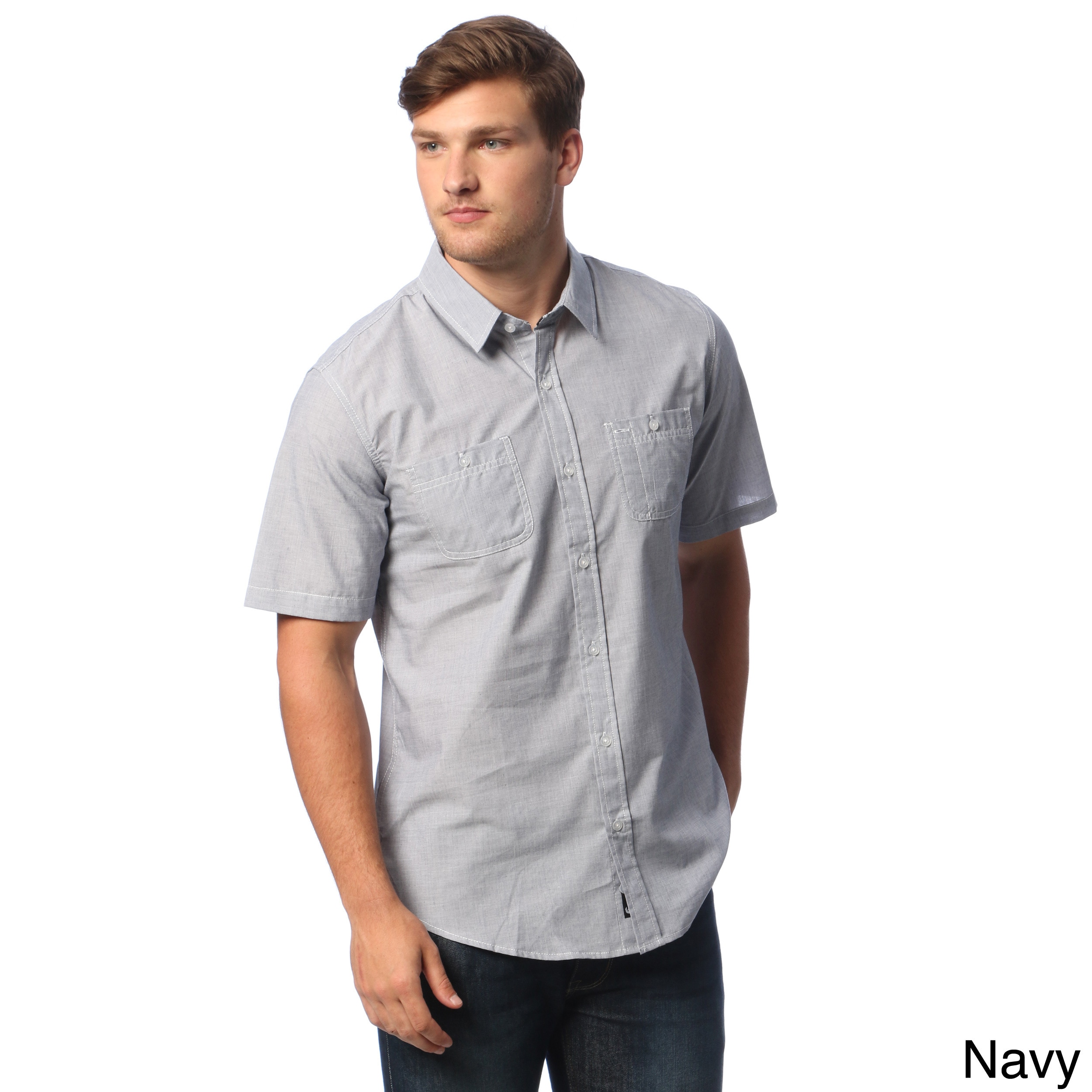 Burnside Mens Mini check Short sleeve Shirt