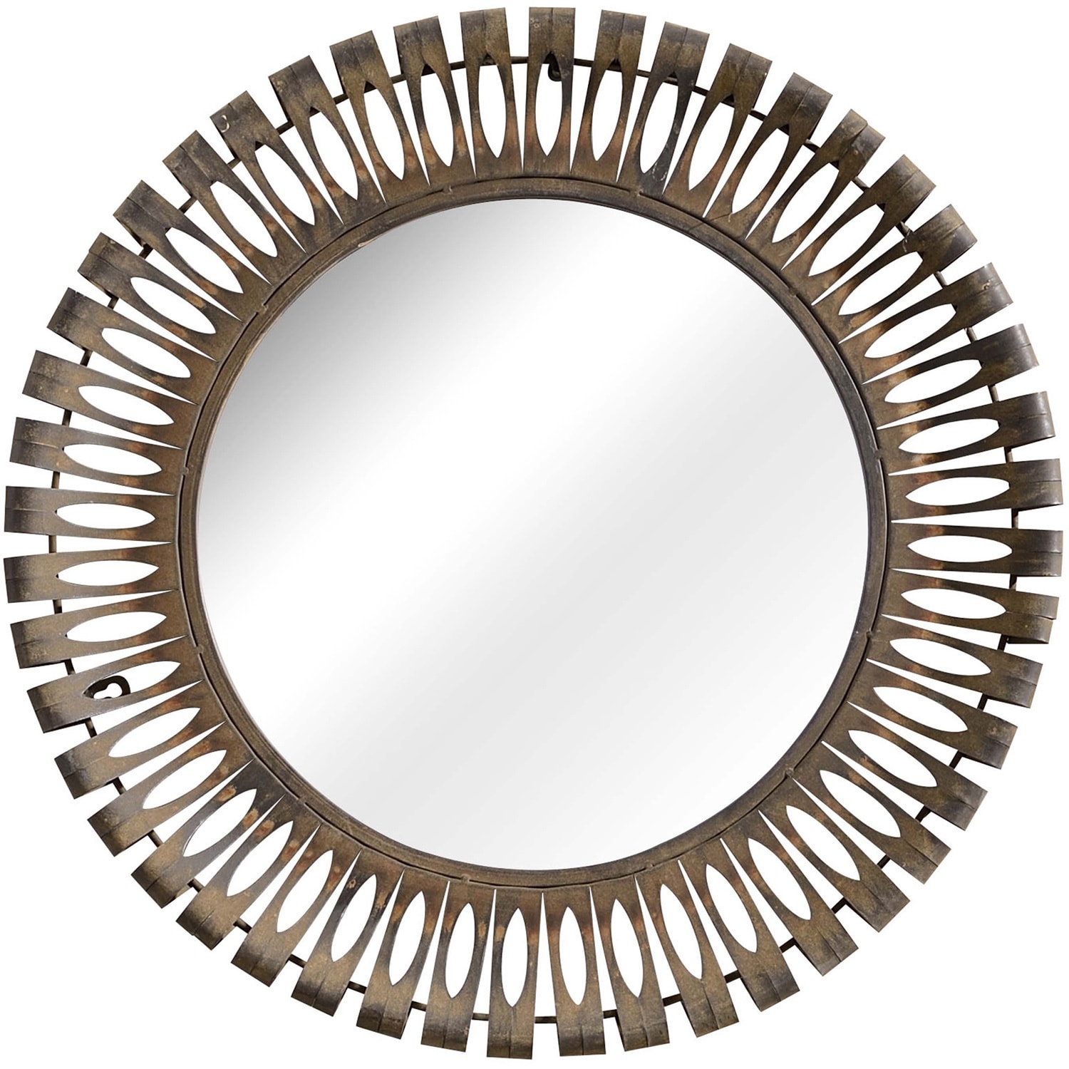 Drum Rusted Metal Frame Mirror