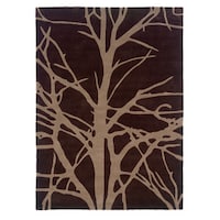 Linon Trio Collection Black Grey Tree Silhouette Modern Area Linon Trio Collection Brown Beige Tree Silhouette Modern Area Rug 5