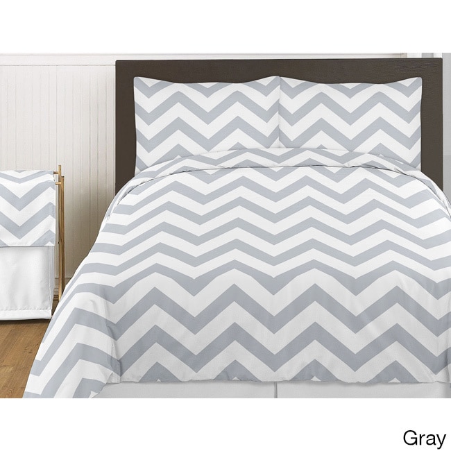 Sweet Jojo Designs Sweet Jojo Designs Chevron Zigzag 3 piece Childrens Bedding Set Grey Size Full