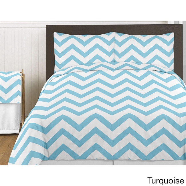 Sweet Jojo Designs Sweet Jojo Designs Chevron Zigzag 3 piece Childrens Bedding Set Blue Size Full