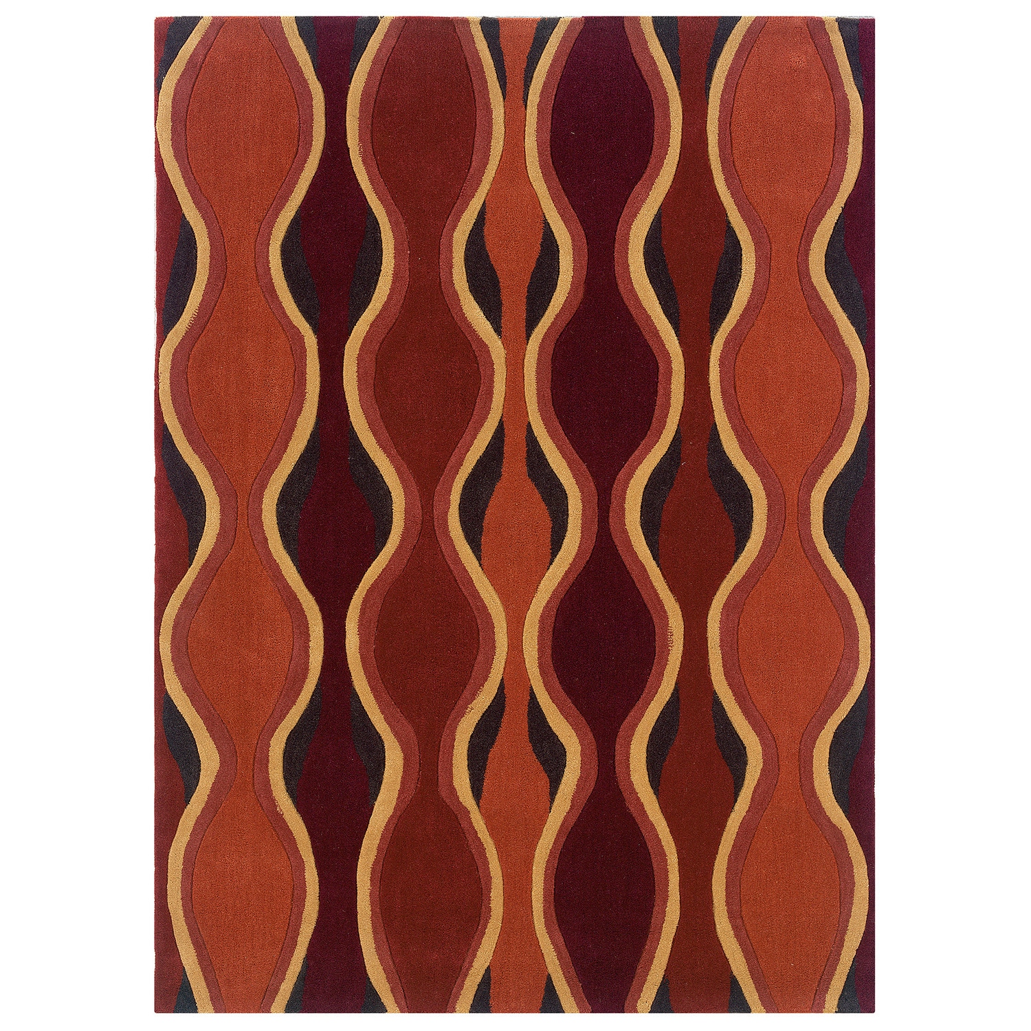 Rust And Grey Geometric Glass Motif Transitional Area Rug (8 X 10)