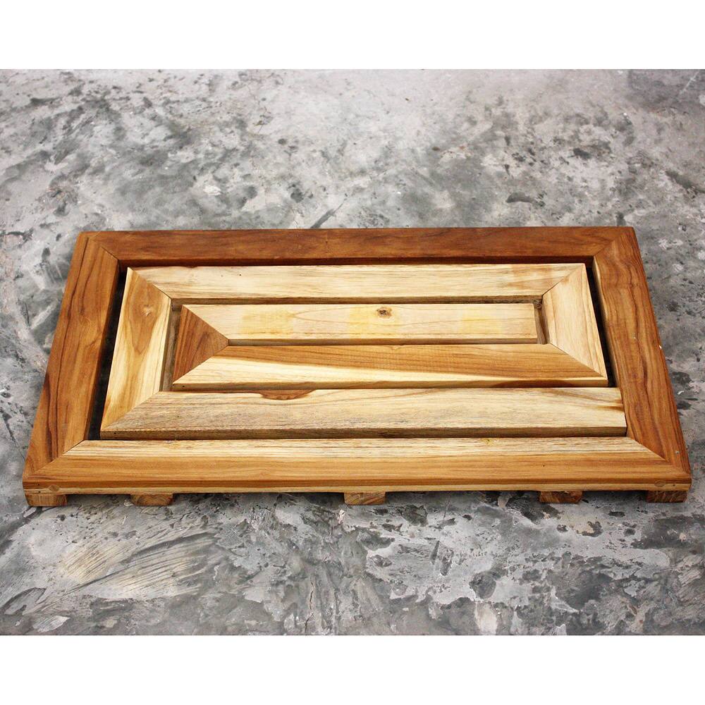 Haussmann® Teak Teak Maze Spa Mat 23.5 x 14 x 1.5 H Teak Oil