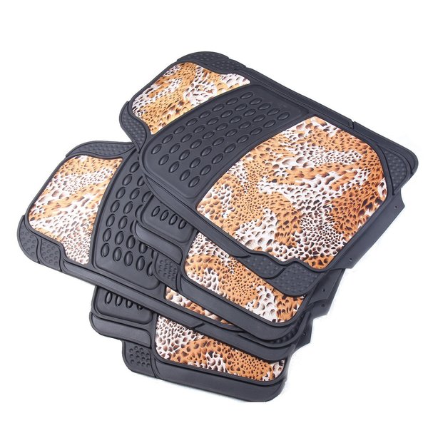 Leopard Print Car Floor 4piece Carpet Mat Set Free Shipping On