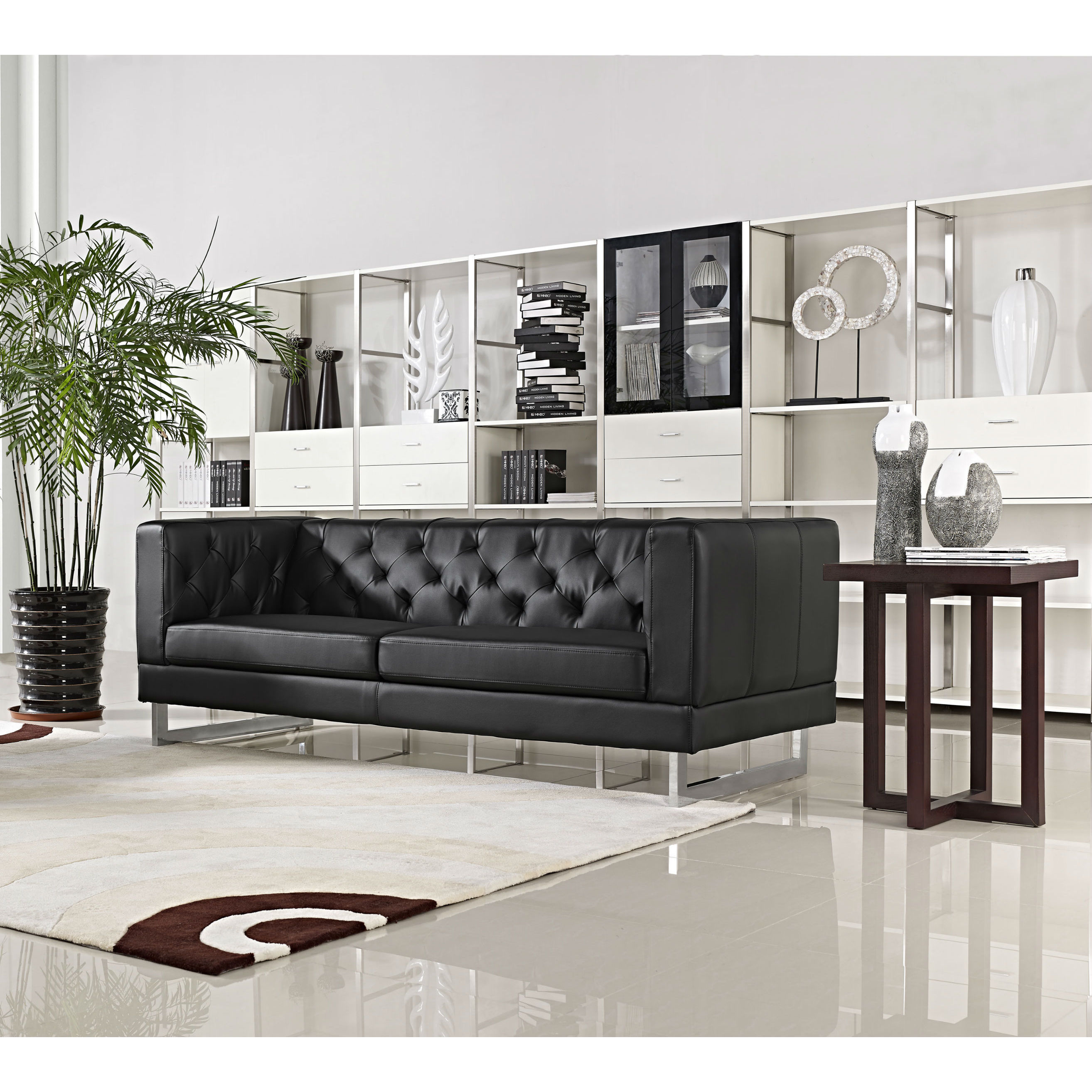 Dg Casa Allegro Black Button tufted Sofa