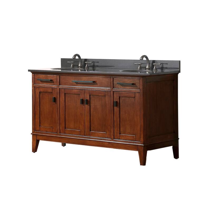 Avanity Madison 60-inch Double Vanity in Tobacco Finish with Dual Sinks and Top