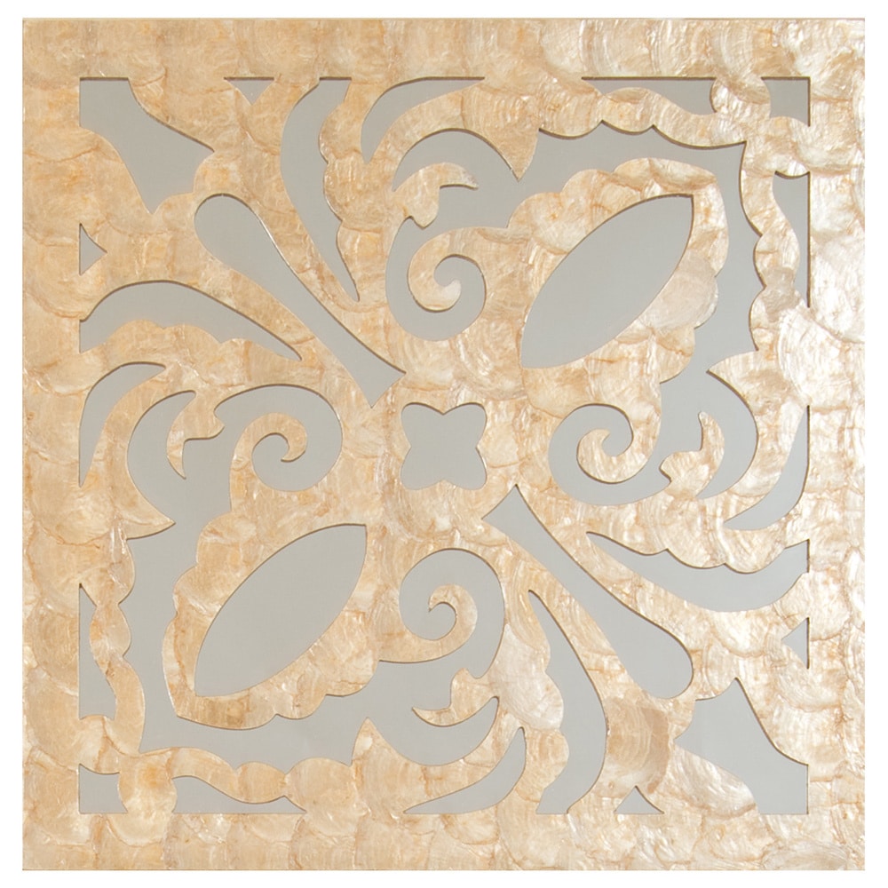 Selections By Chaumont Gold Smoke Medallion Design Capiz Mirror